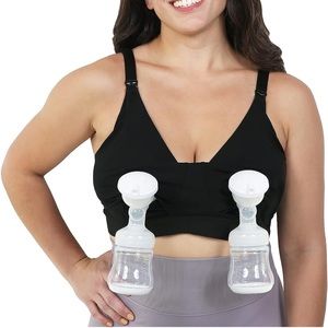 Hands Free Pumping Bra and Nursing Bra 
32DDD 32F in Black